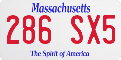 MA license plate 286SX5