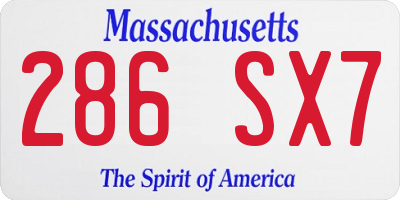 MA license plate 286SX7