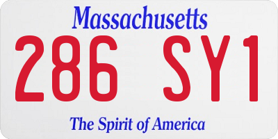 MA license plate 286SY1