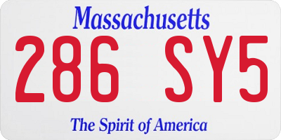 MA license plate 286SY5
