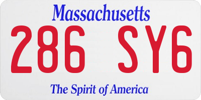 MA license plate 286SY6