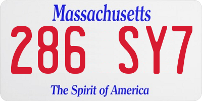 MA license plate 286SY7