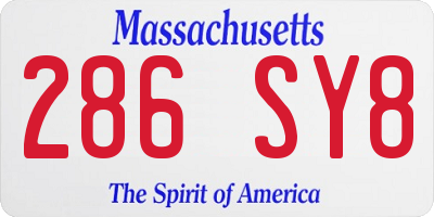 MA license plate 286SY8