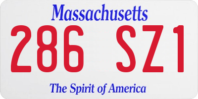 MA license plate 286SZ1