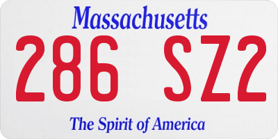 MA license plate 286SZ2