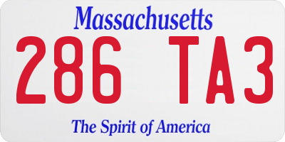 MA license plate 286TA3