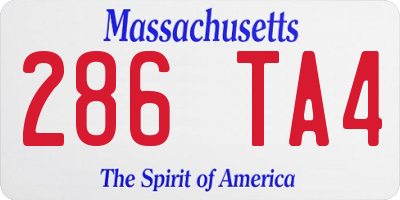 MA license plate 286TA4