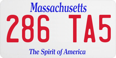 MA license plate 286TA5