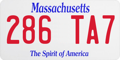 MA license plate 286TA7