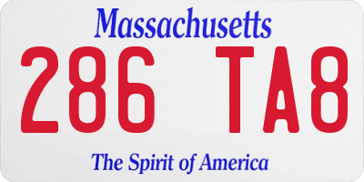 MA license plate 286TA8