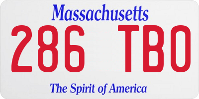 MA license plate 286TB0