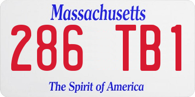 MA license plate 286TB1