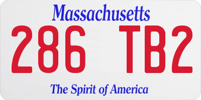 MA license plate 286TB2