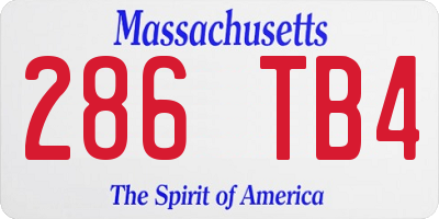MA license plate 286TB4