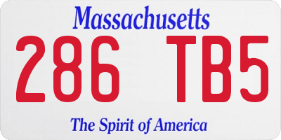 MA license plate 286TB5