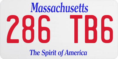 MA license plate 286TB6