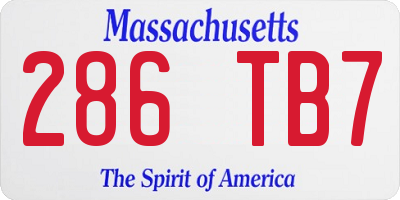 MA license plate 286TB7