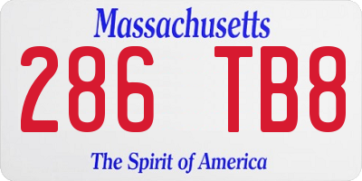 MA license plate 286TB8