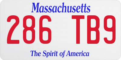MA license plate 286TB9