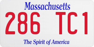 MA license plate 286TC1