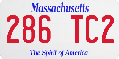MA license plate 286TC2