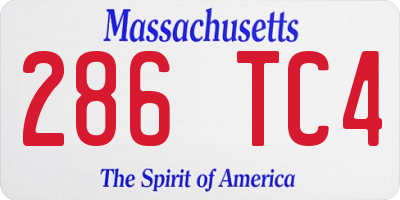 MA license plate 286TC4