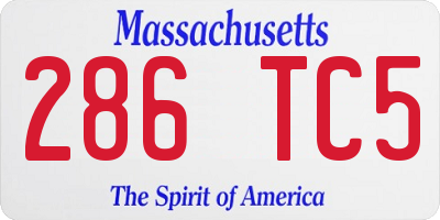 MA license plate 286TC5