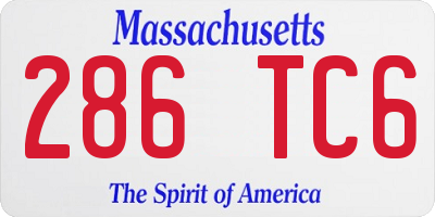 MA license plate 286TC6