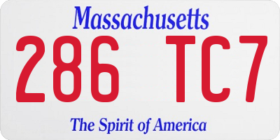 MA license plate 286TC7