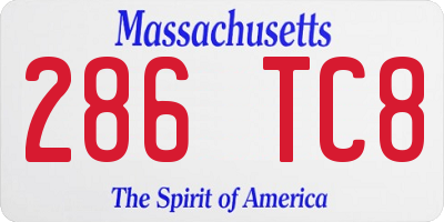 MA license plate 286TC8