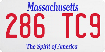 MA license plate 286TC9
