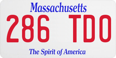 MA license plate 286TD0