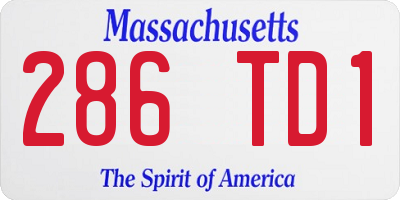 MA license plate 286TD1
