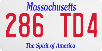 MA license plate 286TD4
