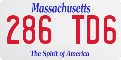 MA license plate 286TD6
