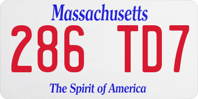 MA license plate 286TD7
