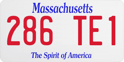 MA license plate 286TE1