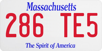 MA license plate 286TE5