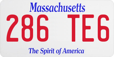 MA license plate 286TE6