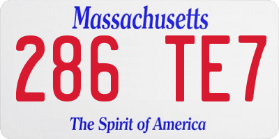 MA license plate 286TE7