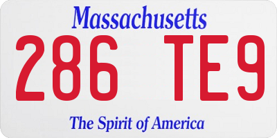 MA license plate 286TE9