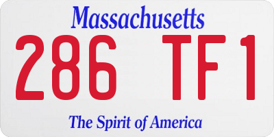 MA license plate 286TF1