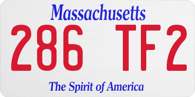 MA license plate 286TF2