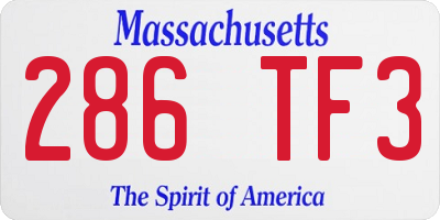MA license plate 286TF3