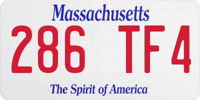 MA license plate 286TF4