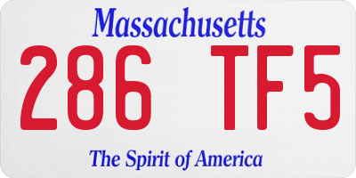 MA license plate 286TF5