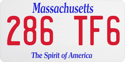 MA license plate 286TF6