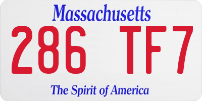 MA license plate 286TF7
