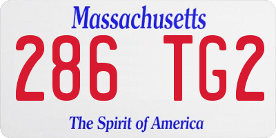 MA license plate 286TG2