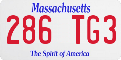 MA license plate 286TG3